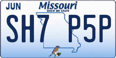 MO license plate SH7P5P