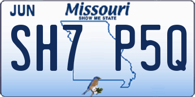 MO license plate SH7P5Q