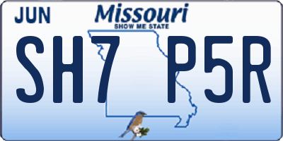 MO license plate SH7P5R
