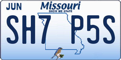 MO license plate SH7P5S
