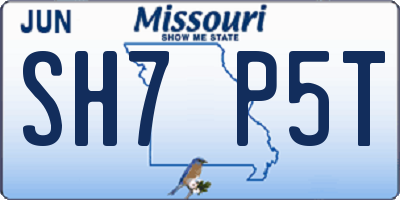 MO license plate SH7P5T