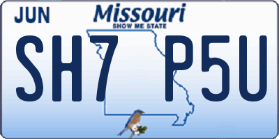 MO license plate SH7P5U
