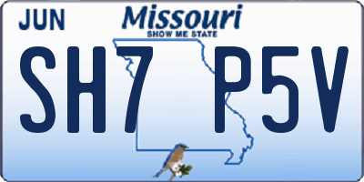 MO license plate SH7P5V