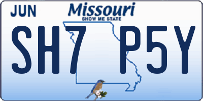 MO license plate SH7P5Y