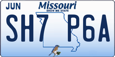 MO license plate SH7P6A