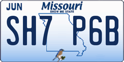 MO license plate SH7P6B