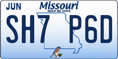 MO license plate SH7P6D