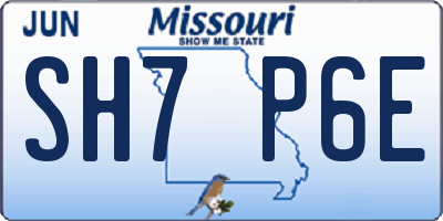 MO license plate SH7P6E