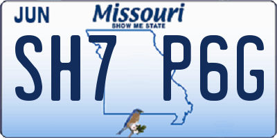 MO license plate SH7P6G