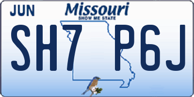 MO license plate SH7P6J