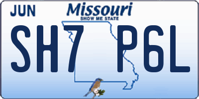 MO license plate SH7P6L