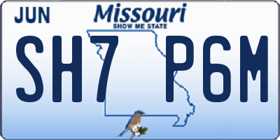 MO license plate SH7P6M