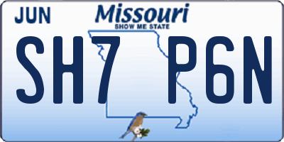 MO license plate SH7P6N