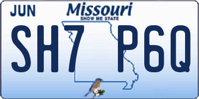 MO license plate SH7P6Q