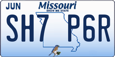 MO license plate SH7P6R