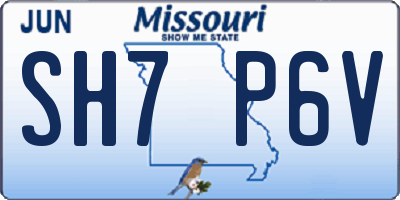 MO license plate SH7P6V