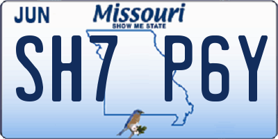 MO license plate SH7P6Y