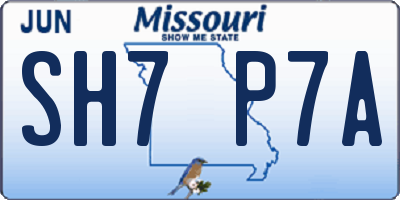 MO license plate SH7P7A