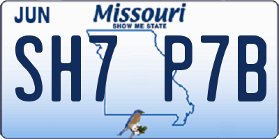 MO license plate SH7P7B