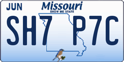 MO license plate SH7P7C
