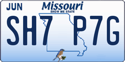 MO license plate SH7P7G