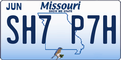 MO license plate SH7P7H