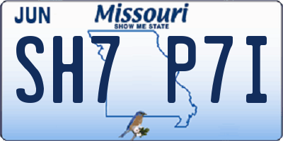 MO license plate SH7P7I