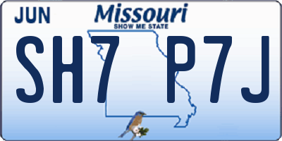 MO license plate SH7P7J