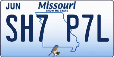 MO license plate SH7P7L