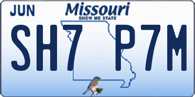 MO license plate SH7P7M