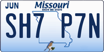 MO license plate SH7P7N