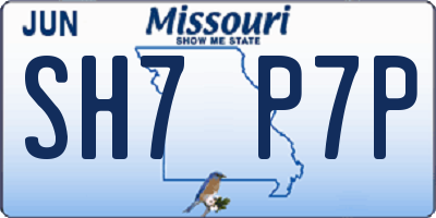 MO license plate SH7P7P