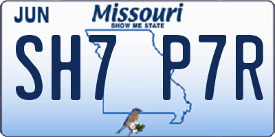 MO license plate SH7P7R