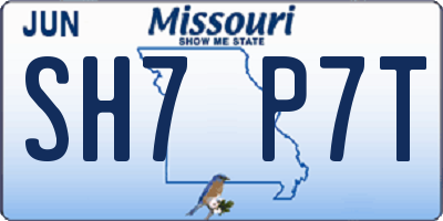 MO license plate SH7P7T