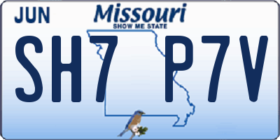 MO license plate SH7P7V