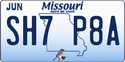 MO license plate SH7P8A