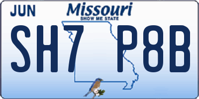MO license plate SH7P8B
