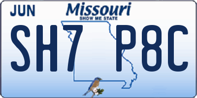 MO license plate SH7P8C