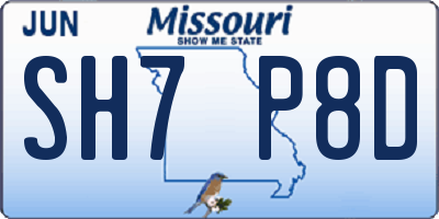 MO license plate SH7P8D