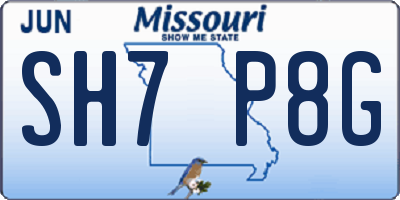 MO license plate SH7P8G