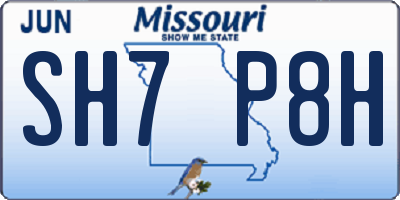 MO license plate SH7P8H
