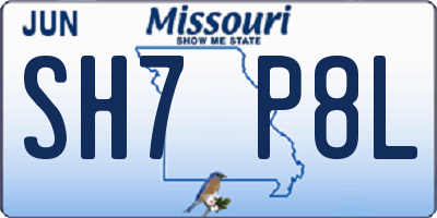 MO license plate SH7P8L