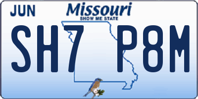MO license plate SH7P8M