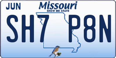 MO license plate SH7P8N