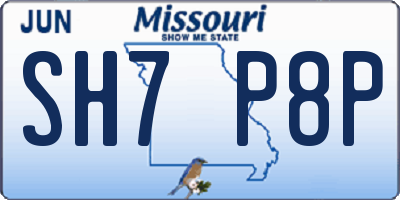 MO license plate SH7P8P
