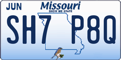 MO license plate SH7P8Q