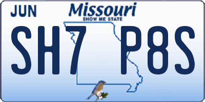 MO license plate SH7P8S