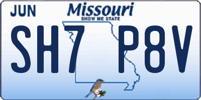 MO license plate SH7P8V