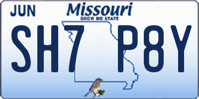 MO license plate SH7P8Y