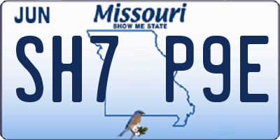 MO license plate SH7P9E